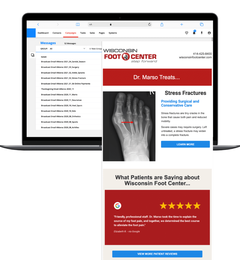 Educational Patient Emails from Podiatry Clinics